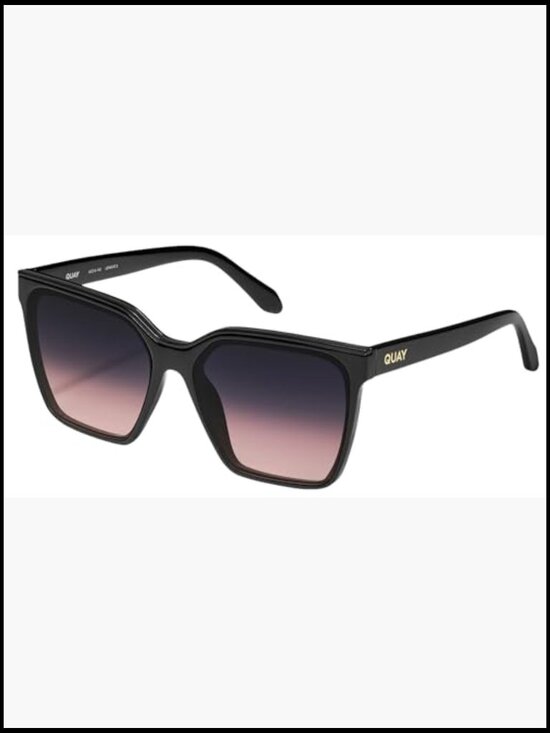 Square Oversized Sunglasses with UV Protection, Metal Brow Bar